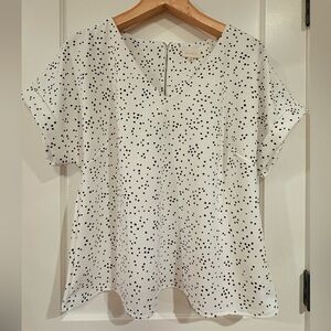 MELLODAY Black and White Blouse